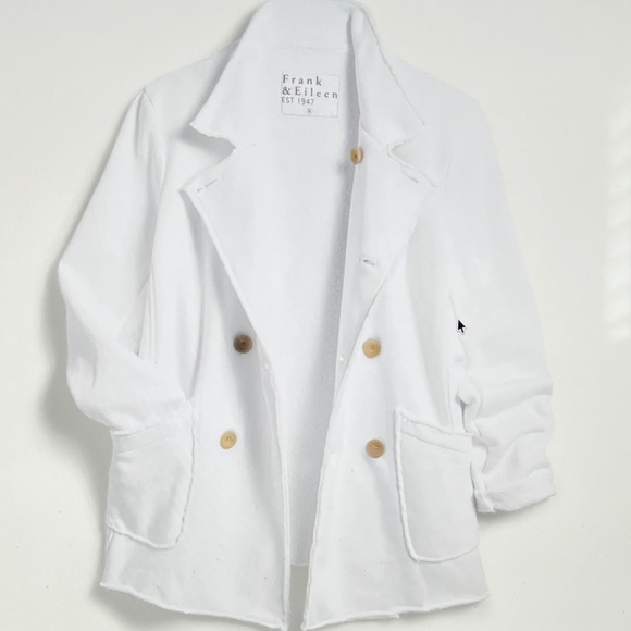 Frank & Eileen Jackets & Blazers - Frank & Eileen BELFAST Sweatshirt Peacoat Triple Fleece White Size M NWOT